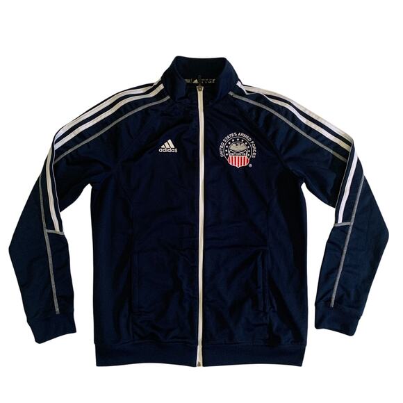 Adidas Womens Size L Full Zip United States Armed Forces Sports USA Track Jacket - Picture 1 of 15
